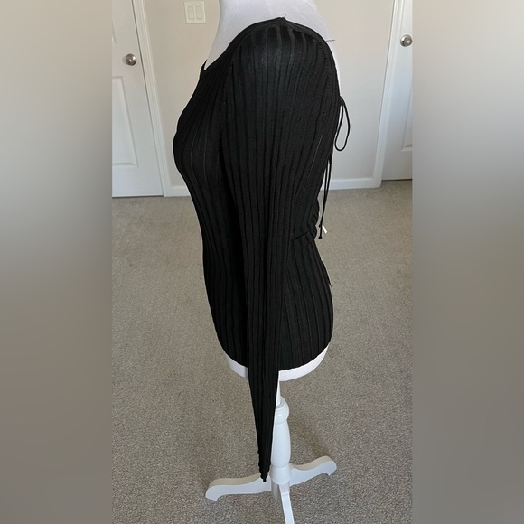 NWT Free People Womans Hits Different Lace Up Top, Black Size Medium. - Picture 4 of 6